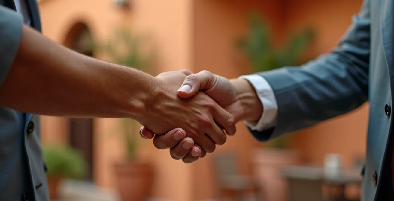 Poignée de main scellant un accord de location