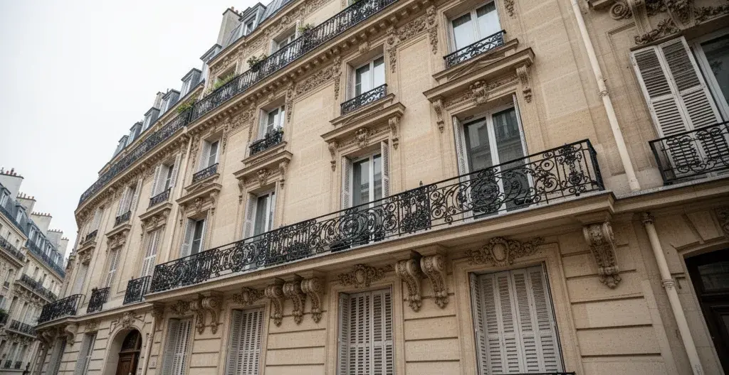 Façade immeuble haussmannien 1er arrondissement Paris estimation prix