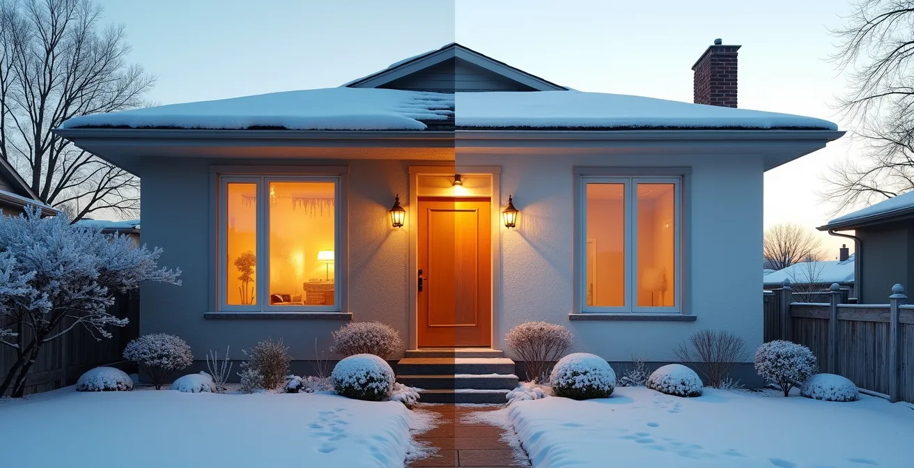 Simulation visuelle des économies d'énergie après rénovation thermique d'une maison