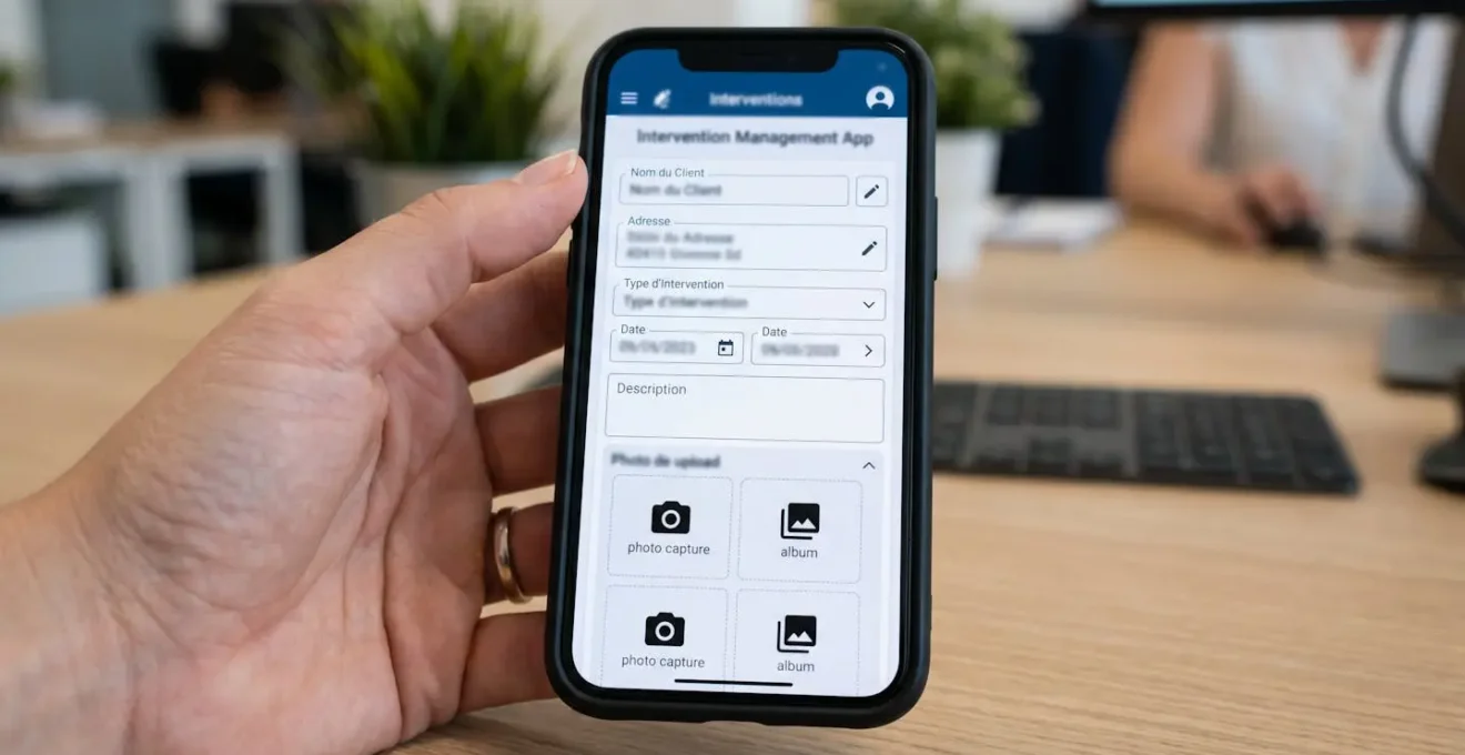 Écran de smartphone affichant interface de gestion d